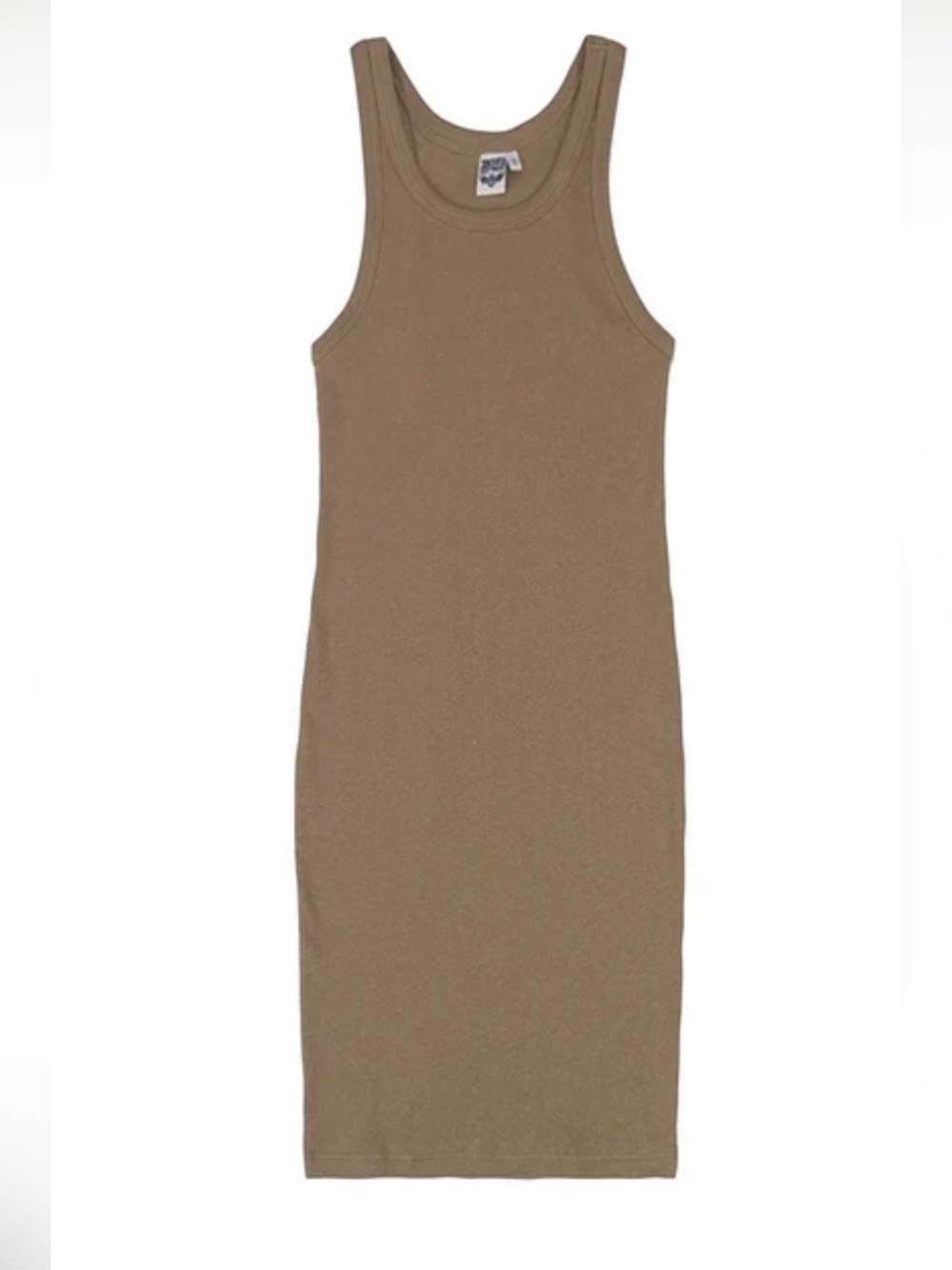 Jungmaven Daphne stretch tank dress light brown hemp cotton size S
